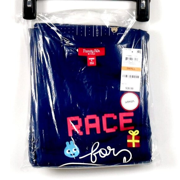 BIN Womens Race for Presents Pajama Set Size S Family PJs Cotton Blend New - Picture 6 of 7